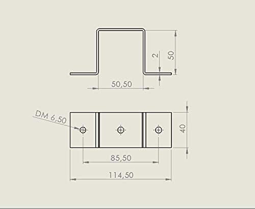 Abrazadera de tubo cuadrada en 20 x 20, 30 x 30, 40 x 40, 50 x 50 con placa de conexión (abrazadera Q 50 x 50 mm + placa de conexión).