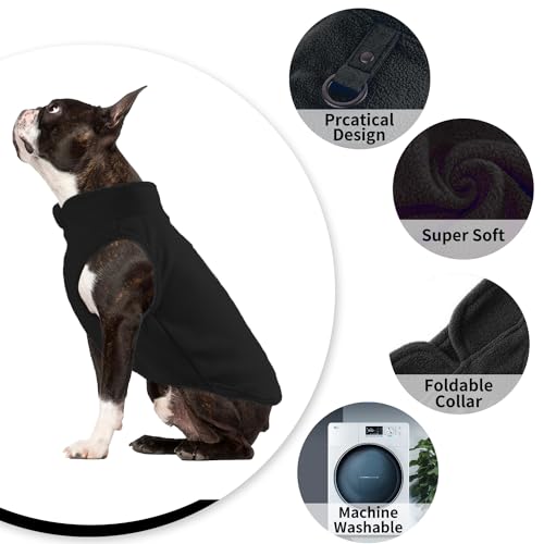 Abrigo Perro Mediano, Ropa Perro, Jersey Perro Mediano, Ropa para Perros Mediano, Chaqueta Perro, Jersey para Perros Suave y Cálido, para Perro Mediano y Pequeño(Negro,L)