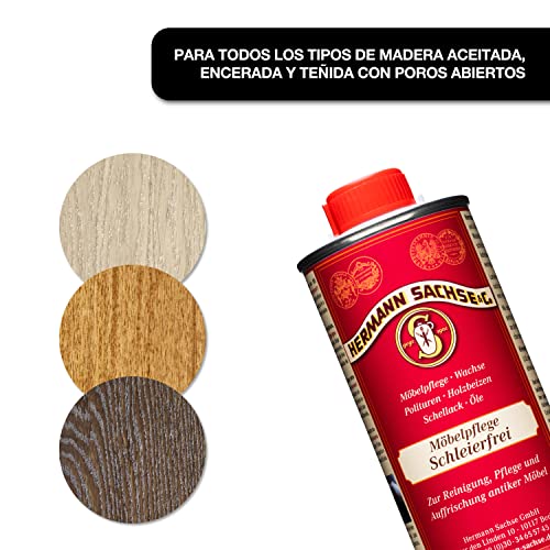 Abrillantador para muebles de madera oscura Schleierfrei, 250 ml, especialmente para la limpieza, renovación y cuidado de muebles antiguos, elimina manchas de agua y retoca arañazos leves