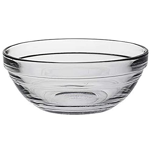 Acan Bol cuenco lys apilable de cristal transparente de cocina ensaladera 20 cm de diámetro