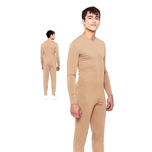 Acan Mono maillot de color beige para jovenes y adultos para carnaval, halloween, fiestas, celebraciones. Talla L