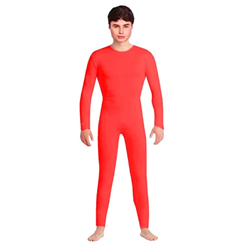 Acan Mono maillot de color rojo para jovenes y adultos para carnaval, halloween, fiestas, celebraciones. Talla L