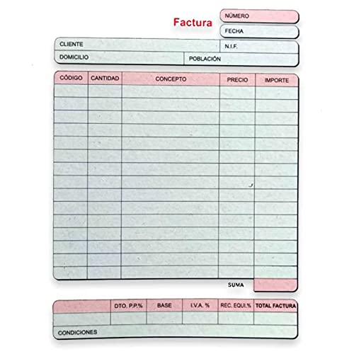 Acan Tradineur – Pack de 12 Bloc de facturas - Formato A6 - Registro de Venta, Gastos, inversión y factura recibidas - Ideal para la gestión de la Tienda - 15 x 11 cm