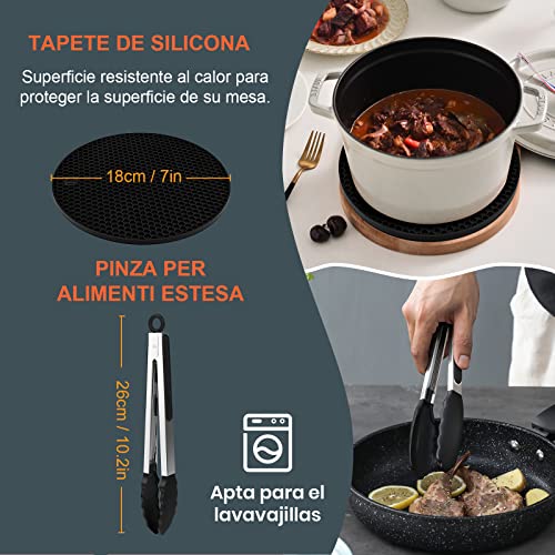 Accesorios freidora sin aceite 5,5L cuadrado, accesorios freidora de aire 5,5 litro xxl utensilios molde accessories apto para airfryer cuadrada COSORI Cecotec Innsky Philips 5,5L 6L 6,2L air fryer