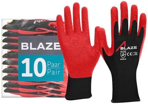 ACE Blaze Guantes de trabajo - Guantes de protección para el trabajo - EN 388 - Talla 06/XS (Paquete de 10)