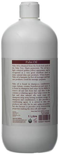 Aceite Portador de Palma - 1 Litre - 100% Puro - Comprado en una Fuente certificada RSPO