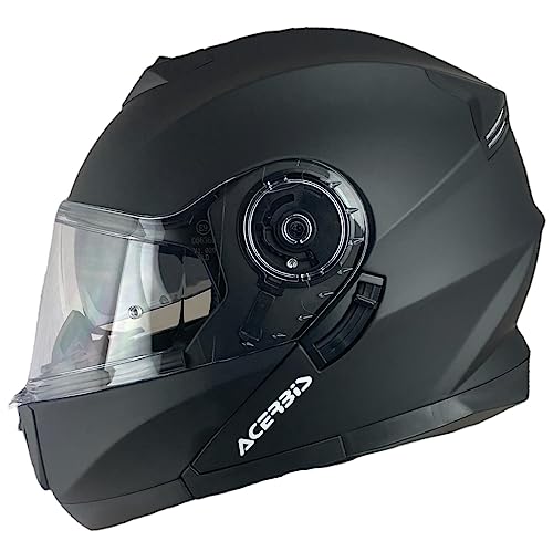 ACERBIS Casco Serel 22.06 Negro Mate Talla M ( 57/58) Casco Modular con Gafas de Sol Totalmente homologado