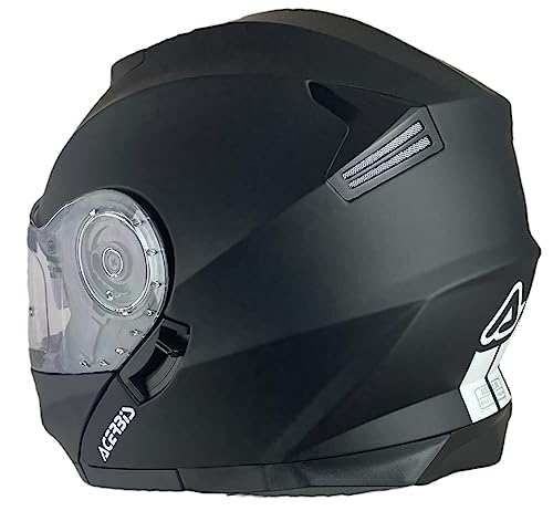 ACERBIS Casco Serel 22.06 Negro Mate Talla M ( 57/58) Casco Modular con Gafas de Sol Totalmente homologado