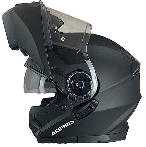 ACERBIS Casco Serel 22.06 Negro Mate Talla M ( 57/58) Casco Modular con Gafas de Sol Totalmente homologado