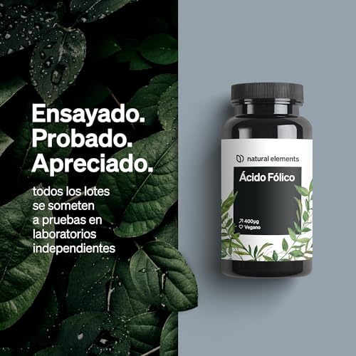 Ácido fólico – 400 comprimidos – 400 mcg por dosis diaria – fertilidad y embarazo – vegano, alta dosificación, sin aditivos innecesarios – producido y probado en laboratorio en Alemania