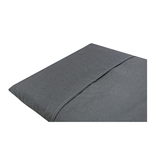 Acomoda Textil – Colchón Tumbona de Guata con Espuma de Alta Densidad. Cojín Desenfundable, Elegante y Cómodo para Jardín, Piscina, Playa, Terraza y Balcón. (1 Ud Gris Oscuro, 120x55x5 cm)