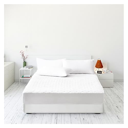 Acomoda Textil - Protector de Colchón Acolchado Suave Sin Ruidos. Funda Protectora Transpirable y Ajustable para Cama de 190 y 200 cm con Tratamiento Antiácaros. (Cama 90 cm)