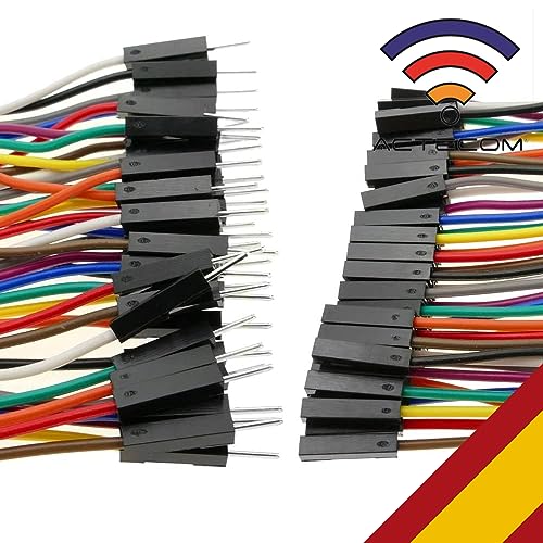 Actecom Cable Dupont 40 Pines Cable Alambre Puente Dupont 40 Pines Cables Puente para Placas Prototipo Cables Puente para Arduino Raspberry Pi Cable Breadboard (Hembra - Macho)