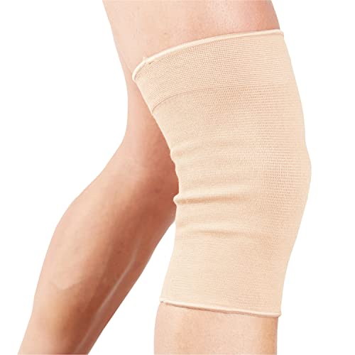 Actesso Órtesis Rodillera Tubular Compresión Elástica para alivio del dolor durante el ejercicio o después de una lesión (Beige, M)