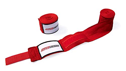 ActiveVikings Vendas de boxeo de 4 m con cierre de velcro, ideales para cualquier tipo de deportes de lucha, kickboxing, Jiu Jitsu Muay-Thai MMA (rojo)