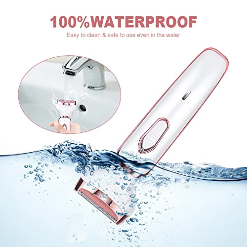 ACWOO Afeitadora Eléctrica para Mujer, 4 in 1 USB Recargable Eléctrico Depiladora sin Dolor, Recortadora Femenina Electrica Impermeable, Rasuradora Mujer para Cara, Nariz, Axilas, Piernas, Bikini