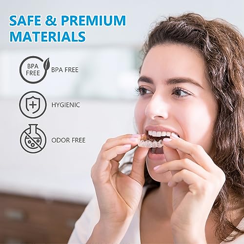 ACWOO Ferula Descarga Bruxismo, 4Pcs Férulas Dentales, Férula Dental Bruxismo con Caja de Higiene, Protector Bucal Para Dormir, Férula de Descarga Nocturna, Prevenir el Bruxismo Y Roncar, ATM