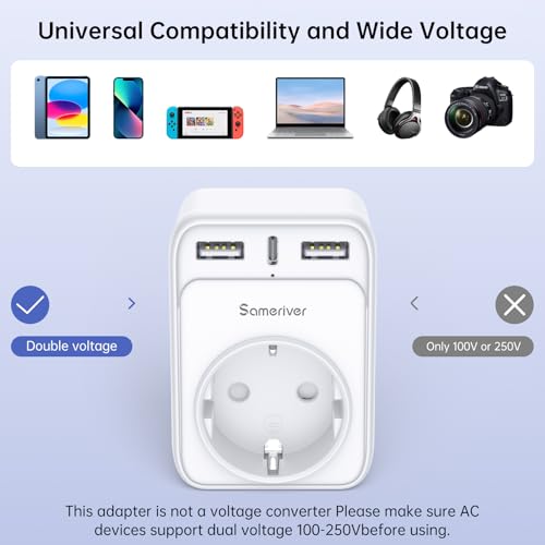 Adaptador Enchufe Ingles UK Inglaterra Adaptador de Viaje con 2USB y Tipo C, Español 2 Patas Europa hacia 3 Patas Reino Unido RU para Irlanda Escocia Britanico Maldivas（Tipo G） Blanco