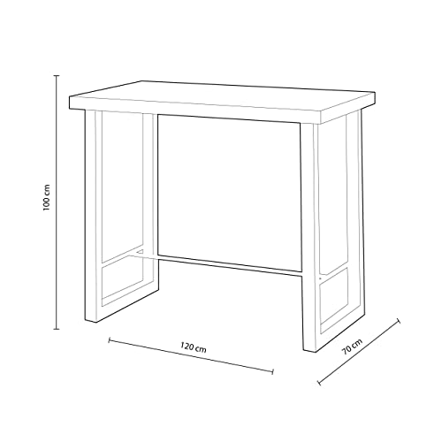 Adec Group duehome | Loft, Mesa Alta de Cocina, Mesa de Bar, Barra, Mesa Contract, Color Roble Salvaje y Negro Medidas: 120 cm (Ancho) x 70 cm (Fondo) x 100 cm (Alto)