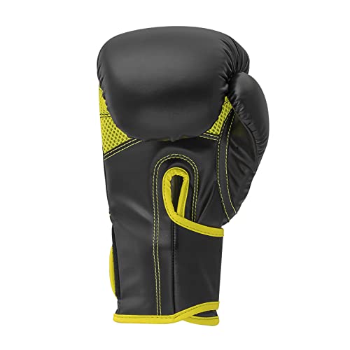 adidas Boxing Gloves - Hybrid 80 - for Boxing, Kickboxing, MMA, Bag, Training & Fitness - Boxing Gloves for Men & Women - Weight (12 oz, Black/Yellow)