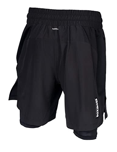 adidas BOXWEAR Tech-Shorts with Inner Tights, Blackwhite, M Unisex