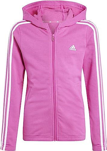 adidas Camiseta Deportiva con Capucha para niña, Fucsia/Blanco Semilúcido, 14-15 Años