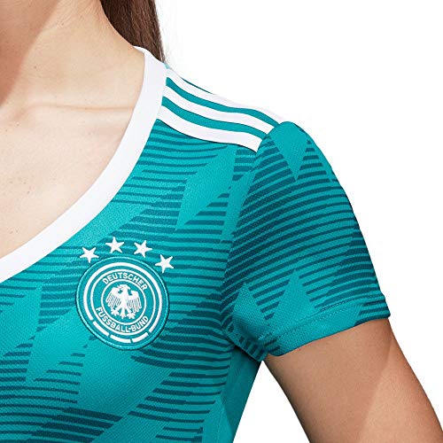 adidas Camiseta para Mujer de la selección Alemana 2018, Mujer, Camiseta, BR3149, EQT Green S16/White/Real Teal S10, Extra-Small