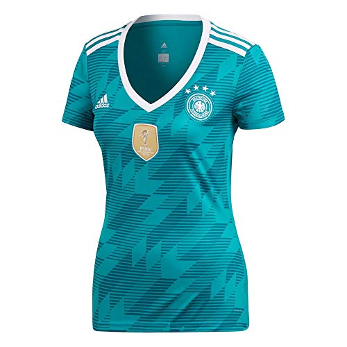 adidas Camiseta para Mujer de la selección Alemana 2018, Mujer, Camiseta, BR3149, EQT Green S16/White/Real Teal S10, Extra-Small