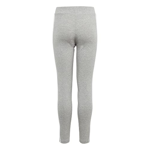 adidas Essentials 3-Stripes Cotton Leggings, Medium Grey Heather/White, 152 para Niñas