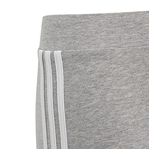 adidas Essentials 3-Stripes Cotton Leggings, Medium Grey Heather/White, 152 para Niñas