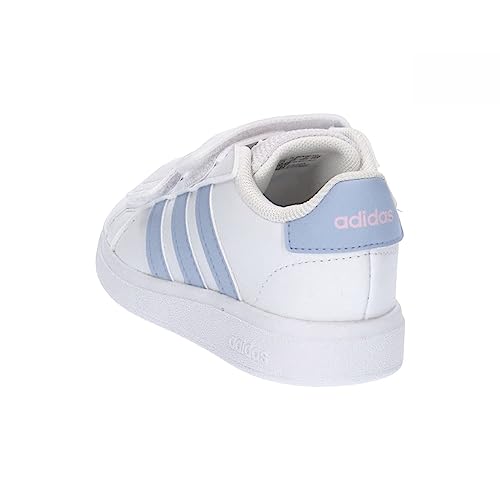 adidas Grand Court Lifestyle Hook And Loop Shoes, Zapatillas Unisex bebé, Ftwr White Blue Dawn Clear Pink, 24 EU