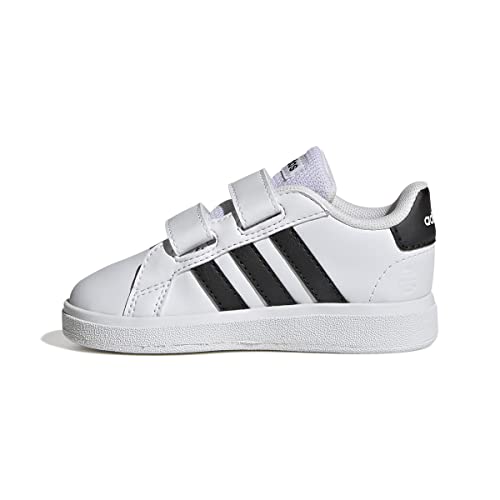 adidas Grand Court Lifestyle Hook And Loop Shoes, Zapatillas Unisex niños, Ftwr White Core Black Core Black, 22 EU