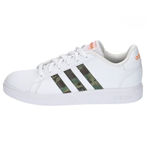 Adidas Grand Court Lifestyle Lace Zapatillas de tenis bajas, FTWR White/FTWR White/Screaming Orange, 34 EU