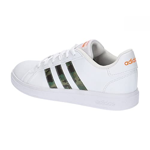 Adidas Grand Court Lifestyle Lace Zapatillas de tenis bajas, FTWR White/FTWR White/Screaming Orange, 34 EU