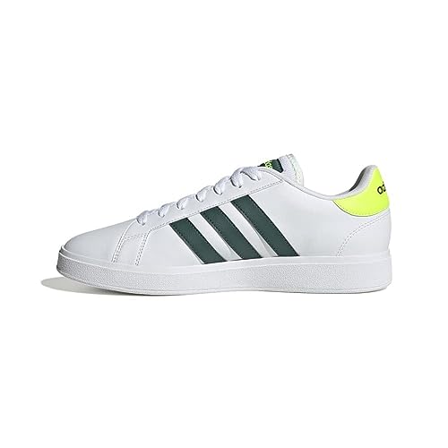 adidas Grand Court TD Lifestyle Court Casual Shoes, Zapatillas Hombre, Ftwr White Collegiate Green Lucid Lemon, 43 1/3 EU