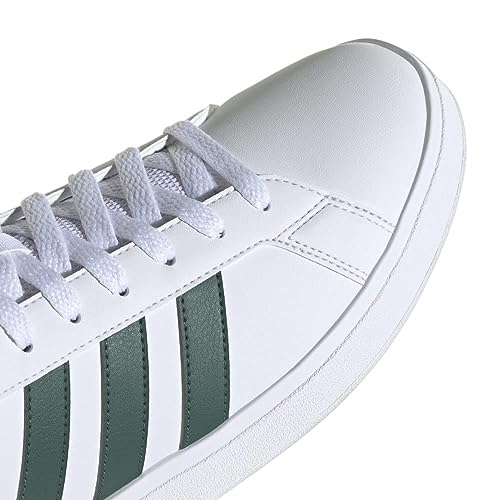 adidas Grand Court TD Lifestyle Court Casual Shoes, Zapatillas Hombre, Ftwr White Collegiate Green Lucid Lemon, 43 1/3 EU