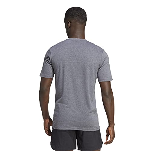 adidas Hombre T-Shirt (Short Sleeve) TR-Es+ Bl Log T, Dark Grey Heather/White, IB8260, XL