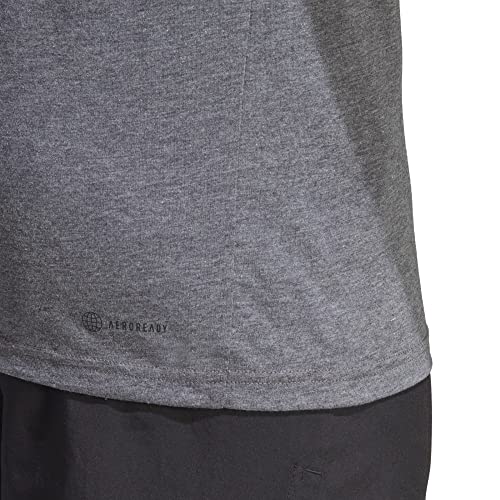 adidas Hombre T-Shirt (Short Sleeve) TR-Es+ Bl Log T, Dark Grey Heather/White, IB8260, XL