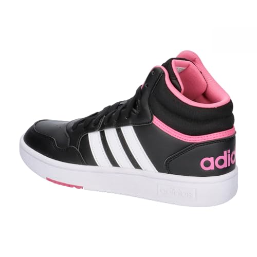 adidas Hoops 3 0 Mid, Shoes Mujer, Core Black/FTWR White/Pink Fusion, 38 2/3 EU