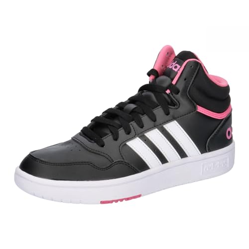 adidas Hoops 3 0 Mid, Shoes Mujer, Core Black/FTWR White/Pink Fusion, 38 2/3 EU