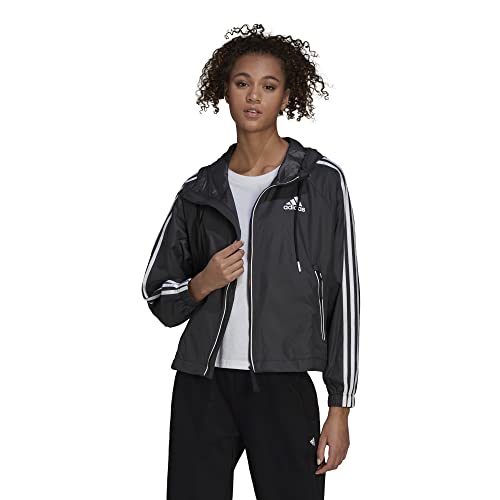 adidas Mujer 3 Stripes Chaqueta de técnica, Black/Black/White, L