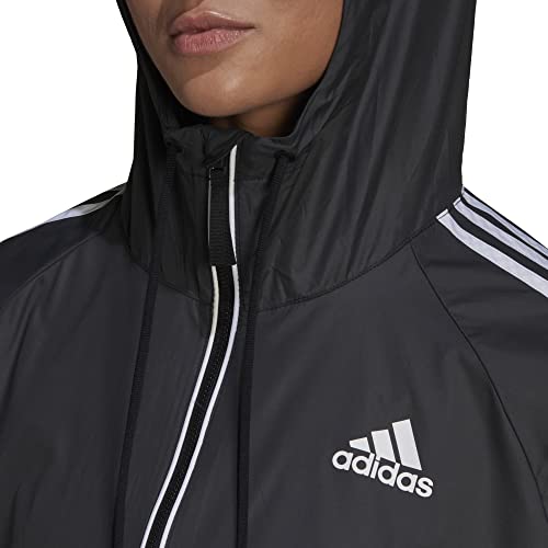 adidas Mujer 3 Stripes Chaqueta de técnica, Black/Black/White, L