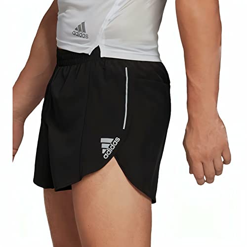 adidas OTR Split Short Shorts, Black/Reflective Silver, L Men's