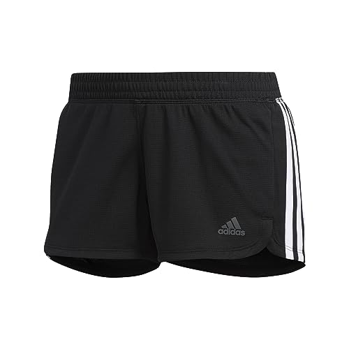 adidas Pacer 3-Stripes Knit Shorts Pantalones Cortos de Deporte, Mujer, Black/White, M