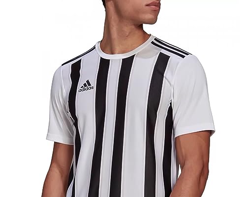 adidas Striped 21 JSY T-Shirt, Mens, White/Black, M