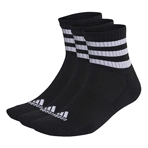 adidas Unisex adulto 3 Stripes Calcetines tobilleros, Black/White, M