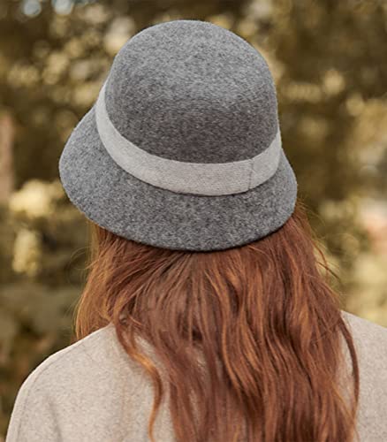 Adigaber Sombrero Gorra para Mujer Lana Bowler Cloche Bucket Bombines Fedora Derby Vintage Invierno Sombrero