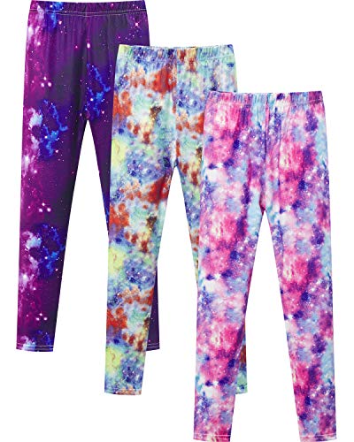 Adorel Leggings Estampado Largos Pantalón Niña Pack de 3 Vía Láctea 10 Años (Tamaño del Fabricante 80)