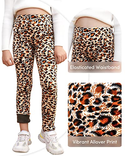 Adorel Leggins Forro Polar Termicos para Niña Pack de 2 Estampado de Leopardo y Lunares 8-9 Años (Tamaño del Fabricante 140)