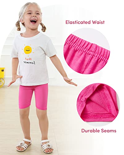 Adorel Mallas Corto Pantalon Shorts Deportiva Niña Pack de 4 Negro Gris Rosa Roja Azul Oscuro 9-10 Años (Tamaño del Fabricante: 150)